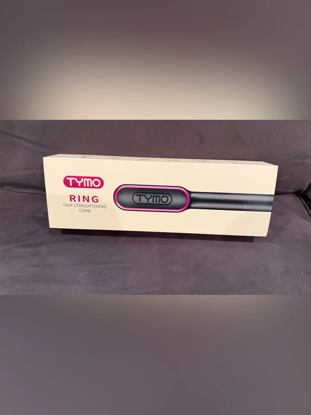 Brand New TYMO Hair Straightening Comb Black and Pink